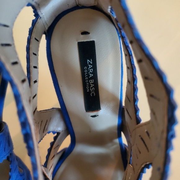Zara blue microsuede cutout heels - Picture 10 of 13
